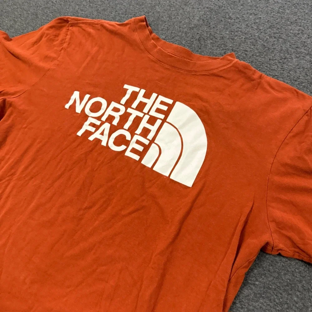 Modern The North Face Graphic T-Shirt Mens L Orange Good Half Dome Logo Tee